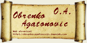 Obrenko Agatonović vizit kartica
